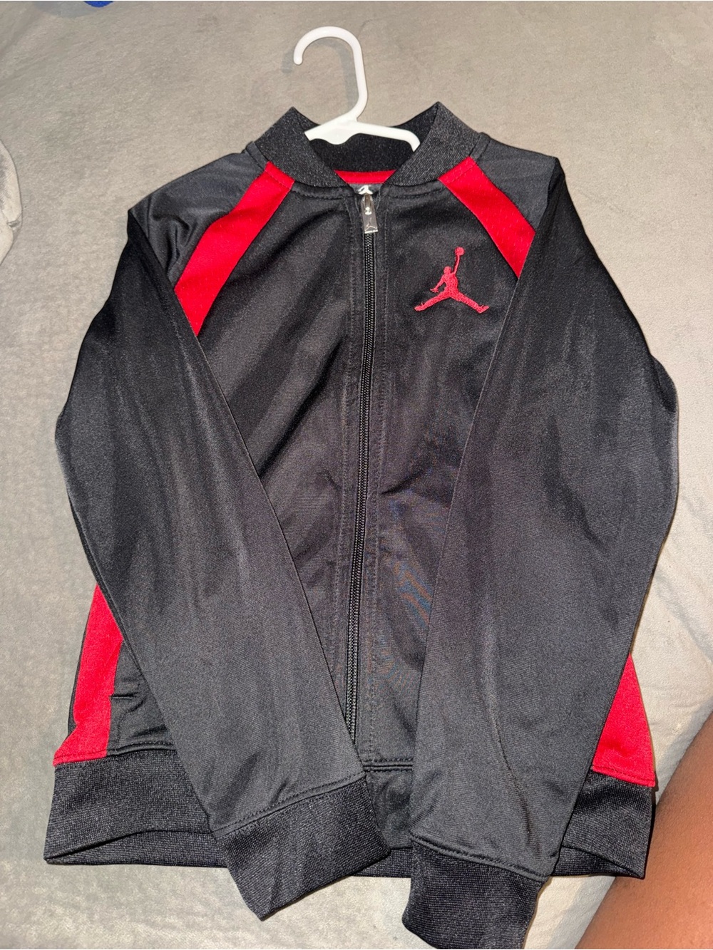 Jordan Kids Black Jacket with Red Accents
